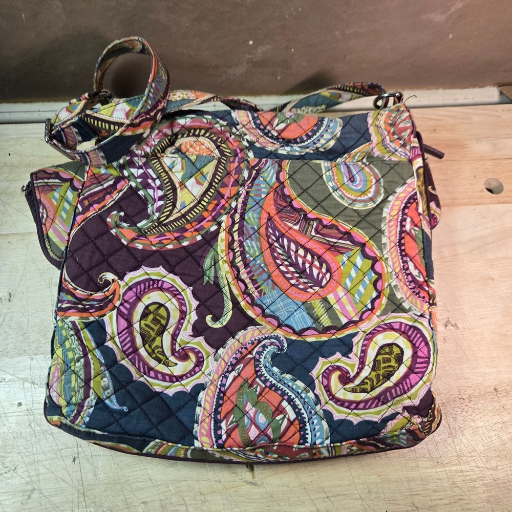 Vera Bradley Plum Crazy Purple Floral Crossbody Shoulder Bag Cloth Fabric Purse - Picture 5 of 8